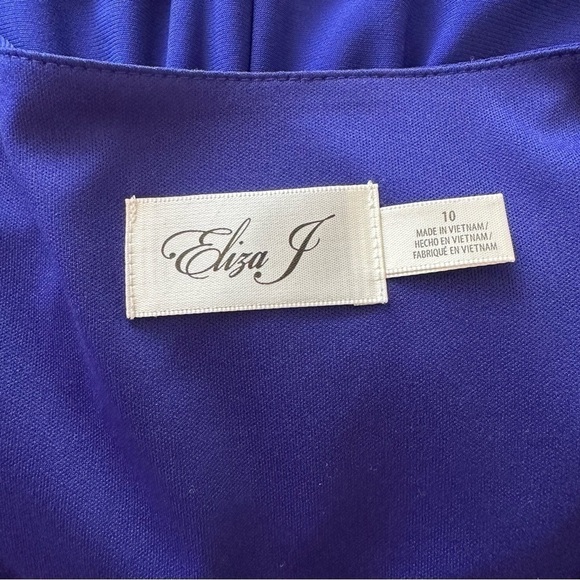 Eliza J Blue Ruched High Low Dress - Picture 10 of 13